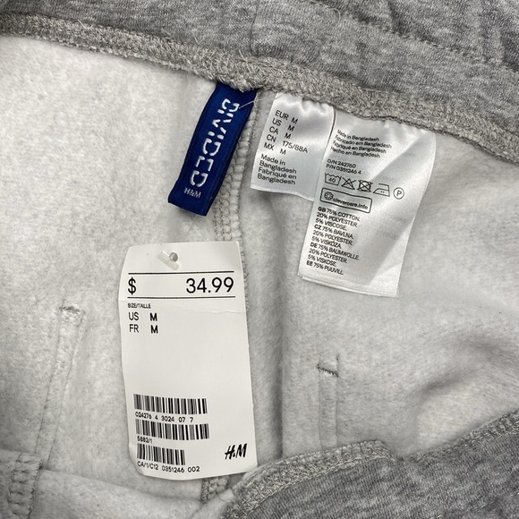 H&M men’s grey sweatpants - size medium. NEW WITH TAGS - Picture 5 of 5
